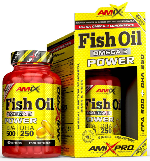 Omega 3 Amix Fish Oil Power 60 kapselia