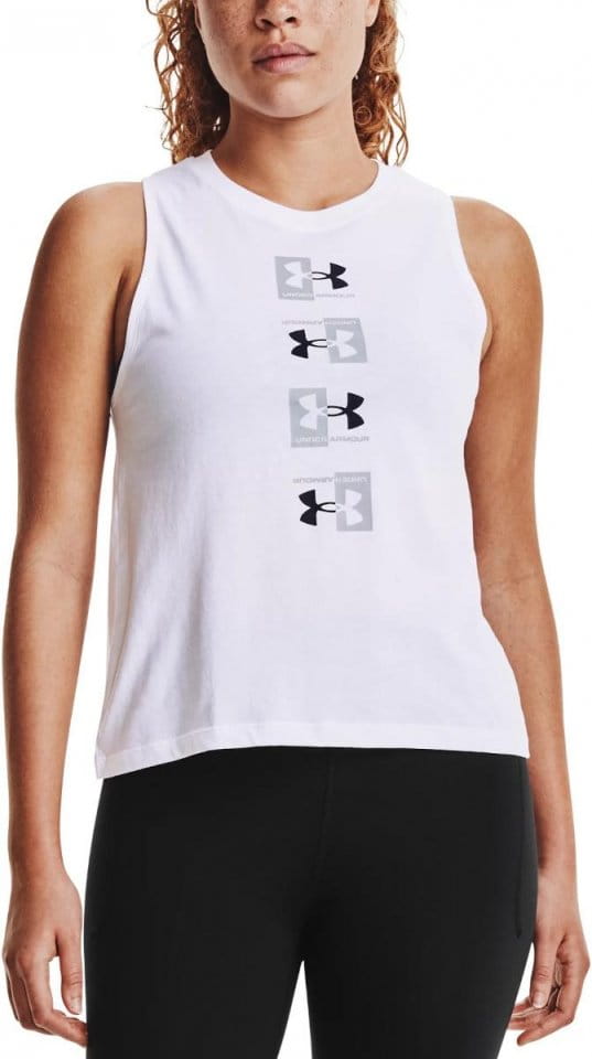 Toppi Under Armour Live UA Repeat Muscle Tank-WHT