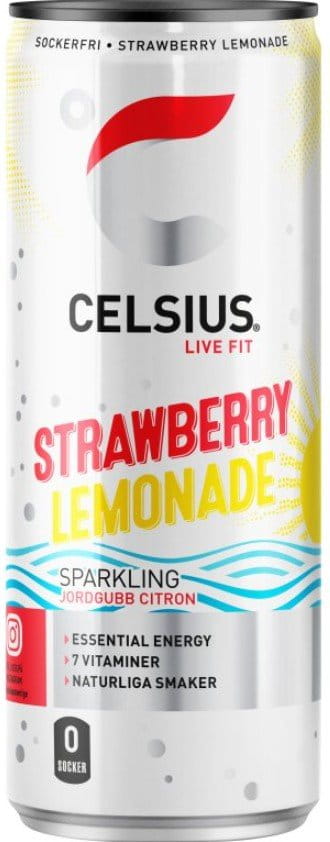Voima- ja energiajuomat Celsius Energy Drink Strawberry Lemonade 355ml